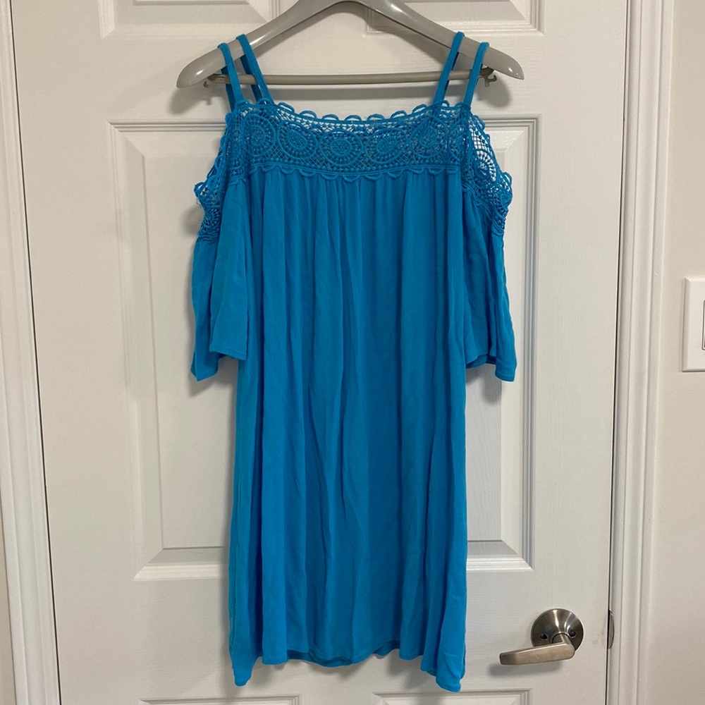 Blue Off-The Shoulder Dress